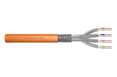 DIGITUS Instalační kabel CAT 7 S-FTP, 1200 MHz Dca (EN 50575), AWG 23/1, 500 m buben, simplex, barva oranžová