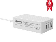 AVACOM FamilyHUB 4 portová síťová nabíječka s rychlonabíjením, quick charge, bílá