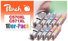 PEACH kompatibilní cartridge Canon PGI-570XL/CLI-571XL Com pack, 4x13 ml,1xBlack,1xCyan,1xMagenta,1xYellow, 1x23ml blac
