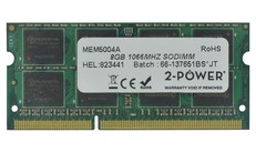 2-Power 8GB PC3-8500S 1066MHz DDR3 CL7 SoDIMM 2Rx8 (DOŽIVOTNÍ ZÁRUKA)