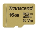 Transcend 16GB microSDHC 500S UHS-I U3 V30 (Class 10) MLC paměťová karta (s adaptérem), 95MB/s R, 50MB/s W 