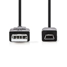 Nedis CCGB60300BK20 - USB 2.0 kabel | A Zástrčka - Mini 5-Pin Zástrčka | 2 m | Černá barva