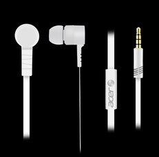 Acer sluchátka do uší, 10mm, citlivost 93db±5db, frekvence 20Hz - 20kHz, bílé, retailové balení