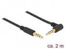 Delock Kabel Stereo Jack 3,5 mm 4 pin samec > samec pravoúhlý 2 m černá