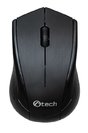 C-TECH myš WLM-07, černá, bezdrátová, 1200DPI, 3 tlačíteka, USB nano receiver