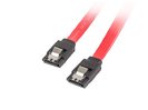 LANBERG SATA III datový kabel (6GB/S) F / F 50cm, kovová západka, červený
