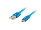 LANBERG Micro USB (M) na USB-A (M) 2.0 kabel 1m, modrý, rychlé nabíjení 3.0 