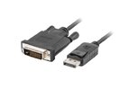 LANBERG připojovací kabel DisplayPort 1.2 na DVI-D (24+1), M/M, délka 3m, dual link, černý